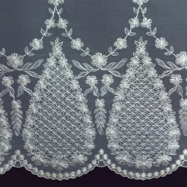 TULLE EMBORIDERY PINEAPPLE DES IVORY