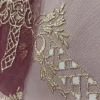 TULLE BORDER LUREX EMBROIDERY ON MAROON
