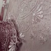 TULLE BORDER LUREX EMBROIDERY ON WINE