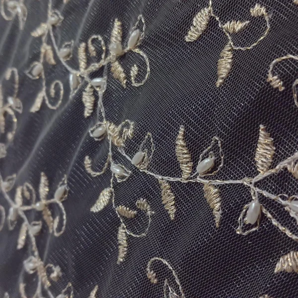 TULLE EMBORIDERY LUREX DIAMANTE IVORY