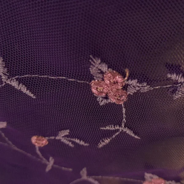 TULLE EMBROIDERY SMALL FLORAL PURPLE