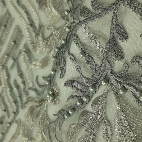 TULLE EMBORIDERY PEARL GREY