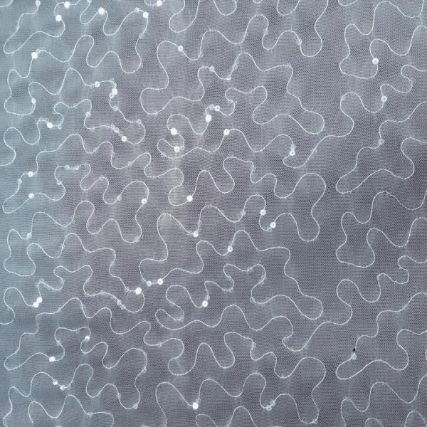 TULLE FULL SEQUINS WHITE