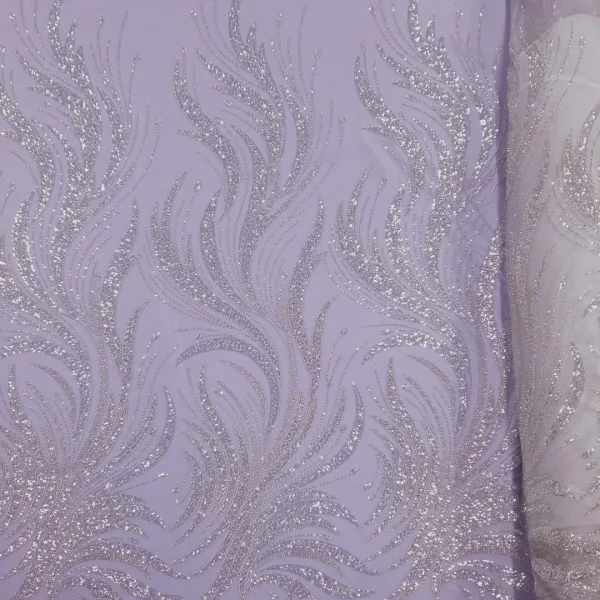 TULLE BRIDAL LACE HEAVY BEADED LILLY JANE LILAC