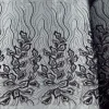 TULLE BRIDAL LACE HEAVY BEADED 2TONE-FLORAL BLACK