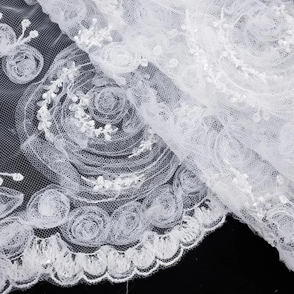 TULLE RIBBON AND SEQUINS WHITE