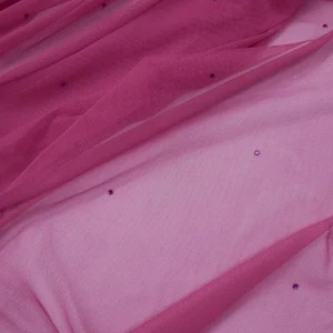 TULLE SOFT WITH STUD  EMBELLISHMENTS CERISE