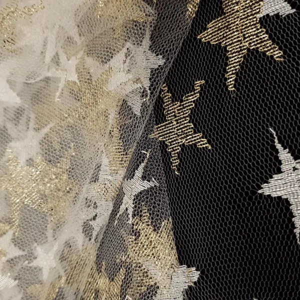TUL METALIC STAR FOILED IVORY