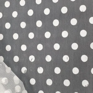 TULLE STIFF ENGLISH TULLE WITH DOBBY DOT DETAIL CREAM