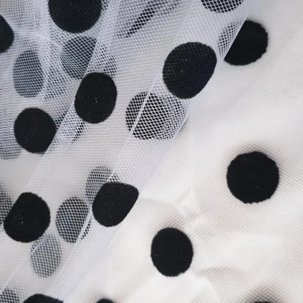 TULLE STIFF WITH POLKA DOT WHITE