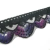 FANCY TRIM SEQUINS BEADED BLACK PINK PURPLE