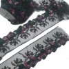 FANCY TRIM BEADED LACE BLACK n MULTI