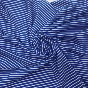 RAYON VISC WRINKLE STRIPE ROYAL
