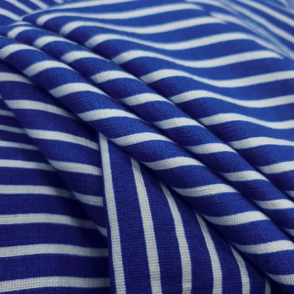 RAYON VISC WRINKLE STRIPE ROYAL