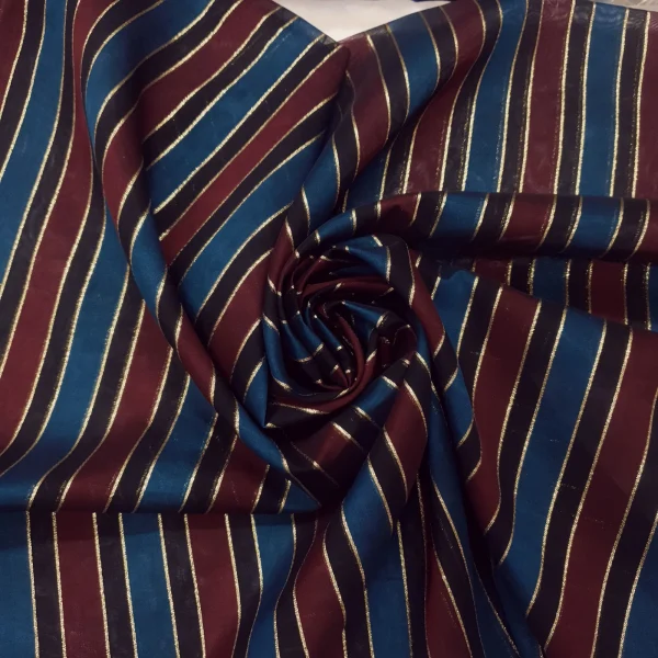 SLKOP-TM-2.webp SILK ORGANZA STRIPE TURQUOISE AND MAROON